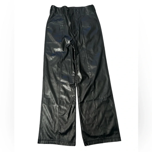 Free People Star Crossed Lovers Straight Vegan Black Pants Size 2 NWOT - Picture 11 of 15